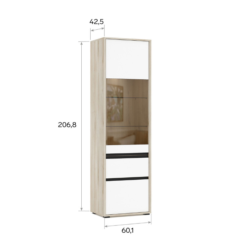 Шкаф-витрина LUNA LN1024.2