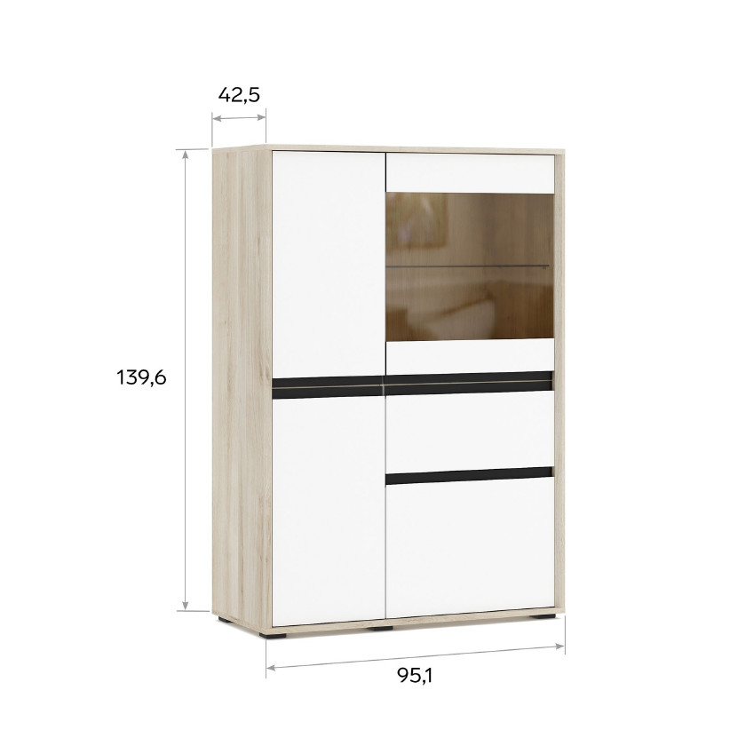 Шкаф-витрина LUNA LN1021.2
